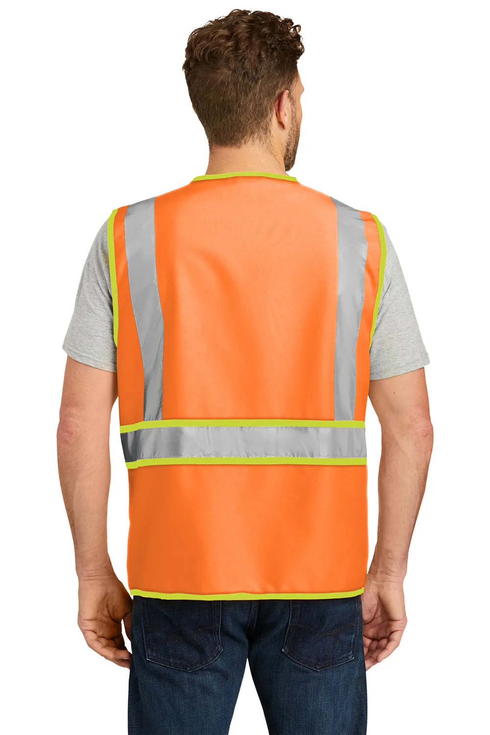 CornerStone Mens ANSI 107 Class 2 Safety Full Zip Vest - Safety Orange  Cheaper Clothing Cornerstone