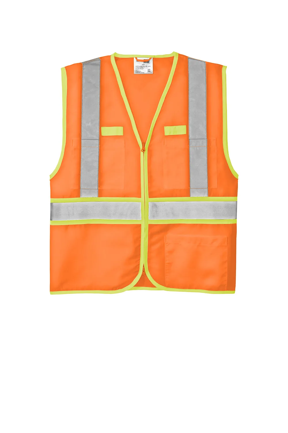 CornerStone Mens ANSI 107 Class 2 Safety Full Zip Vest - Safety Orange  Cheaper Clothing Cornerstone