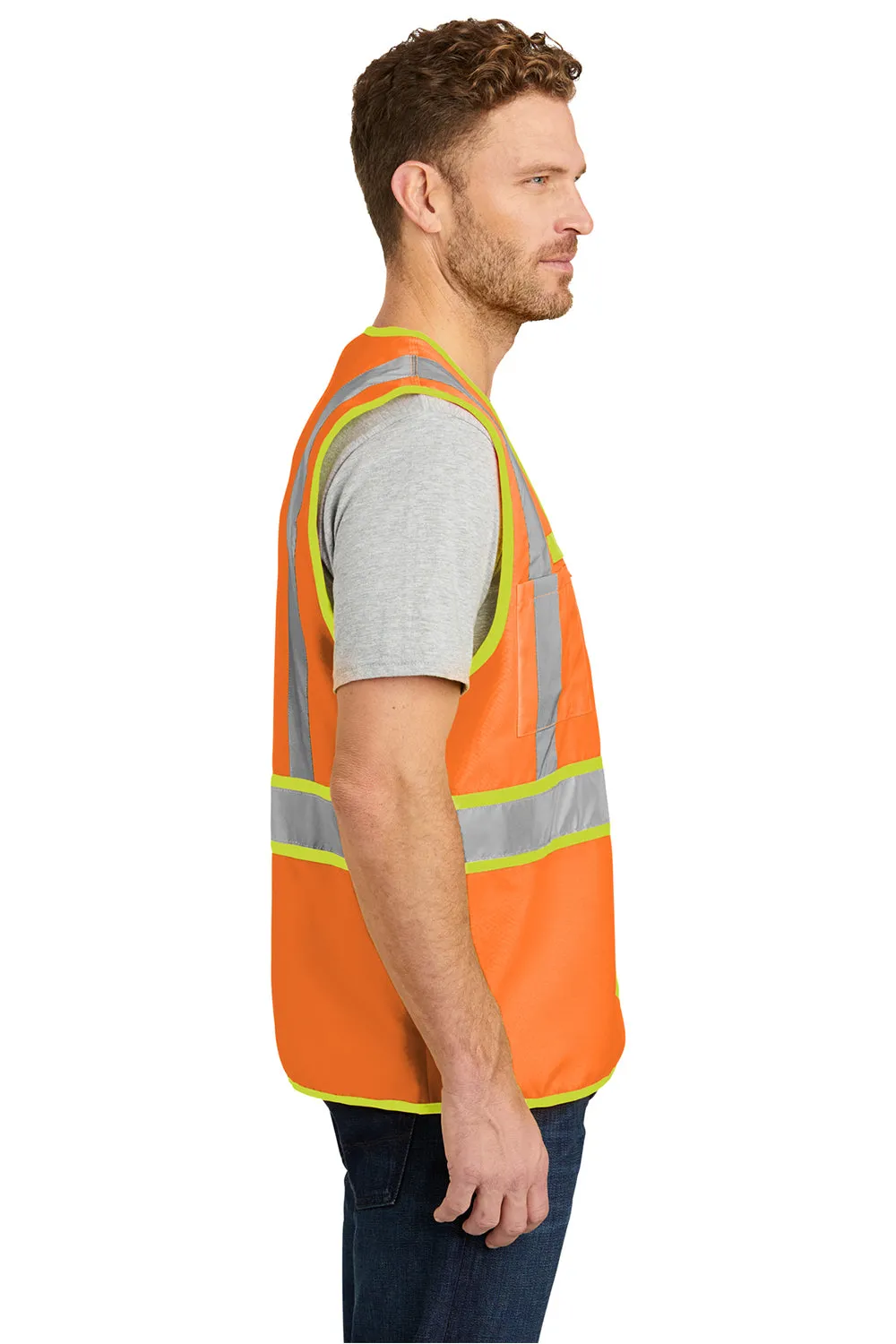 CornerStone Mens ANSI 107 Class 2 Safety Full Zip Vest - Safety Orange  Cheaper Clothing Cornerstone