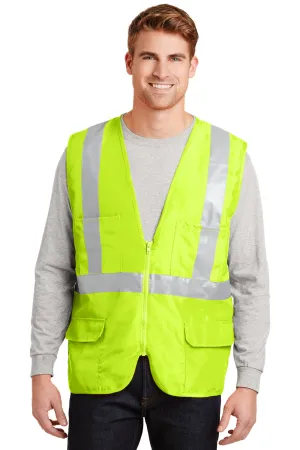 CornerStone Mens ANSI 107 Class 2 Safety Full Zip Vest - Safety Yellow  Cheaper Clothing Cornerstone