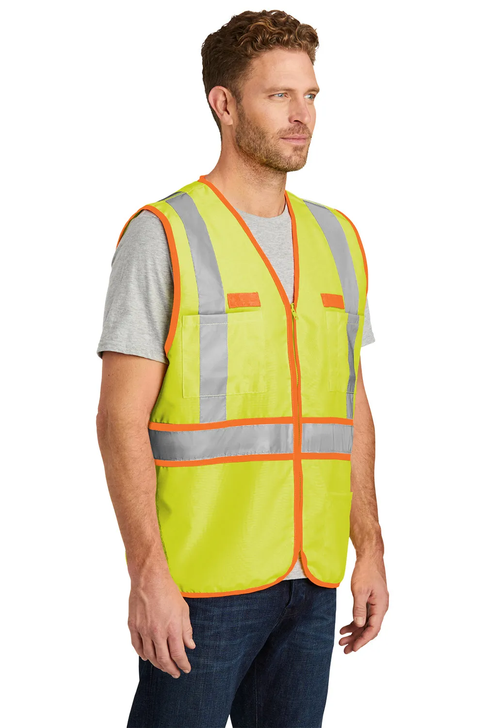 CornerStone Mens ANSI 107 Class 2 Safety Full Zip Vest - Safety Yellow  Cheaper Clothing Cornerstone