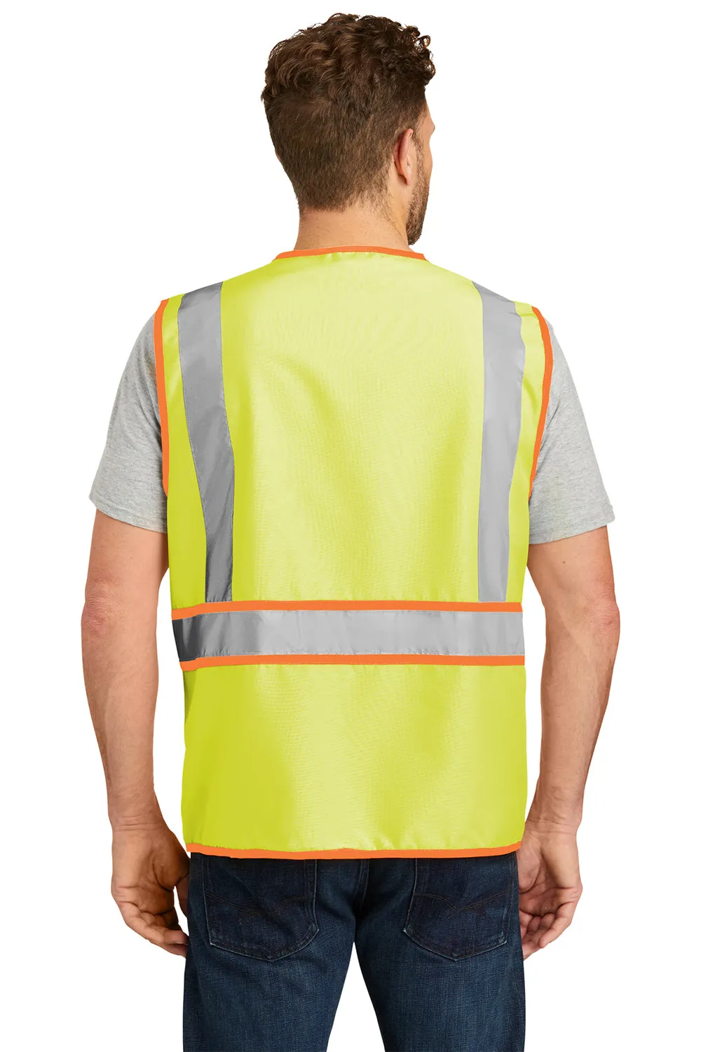 CornerStone Mens ANSI 107 Class 2 Safety Full Zip Vest - Safety Yellow  Cheaper Clothing Cornerstone