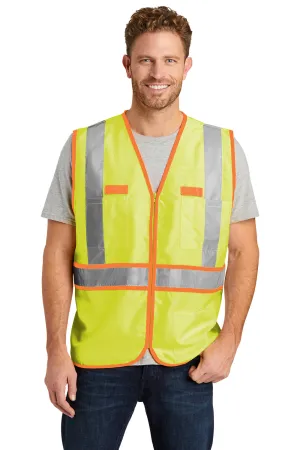 CornerStone Mens ANSI 107 Class 2 Safety Full Zip Vest - Safety Yellow  Cheaper Clothing Cornerstone