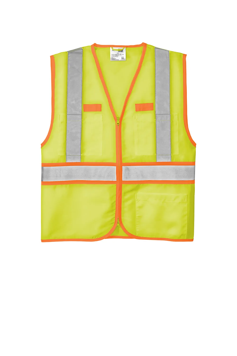 CornerStone Mens ANSI 107 Class 2 Safety Full Zip Vest - Safety Yellow  Cheaper Clothing Cornerstone
