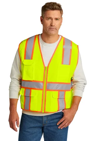 CornerStone Mens ANSI 107 Class 2 Surveyor Zipper Vest w/ Pocket - Safety Yellow  Cheaper Clothing Cornerstone