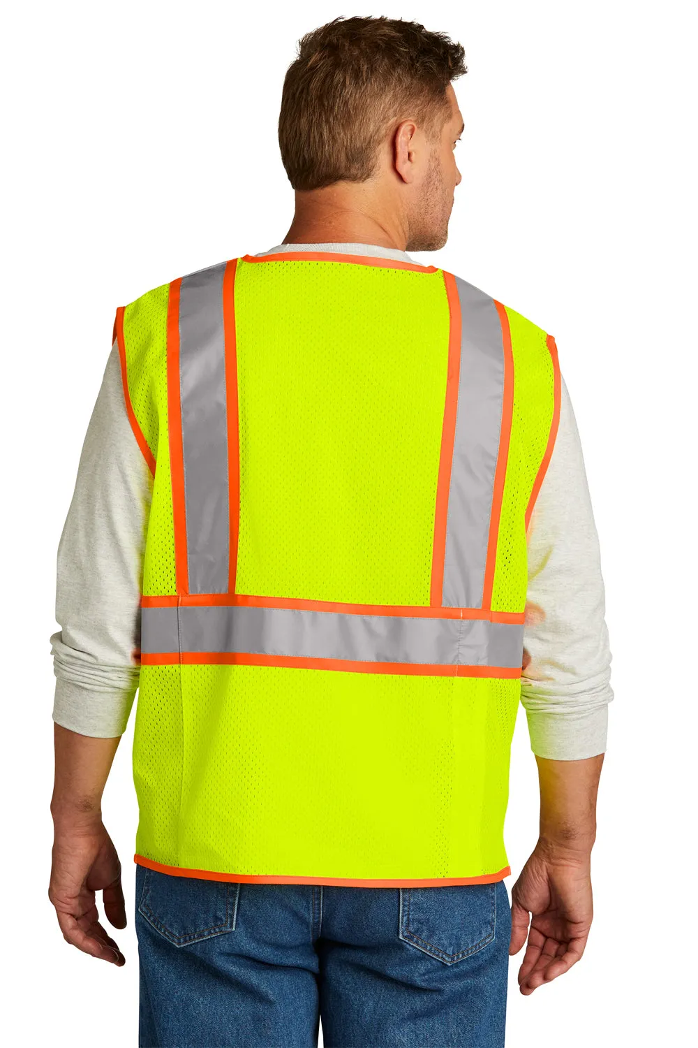 CornerStone Mens ANSI 107 Class 2 Surveyor Zipper Vest w/ Pocket - Safety Yellow  Cheaper Clothing Cornerstone