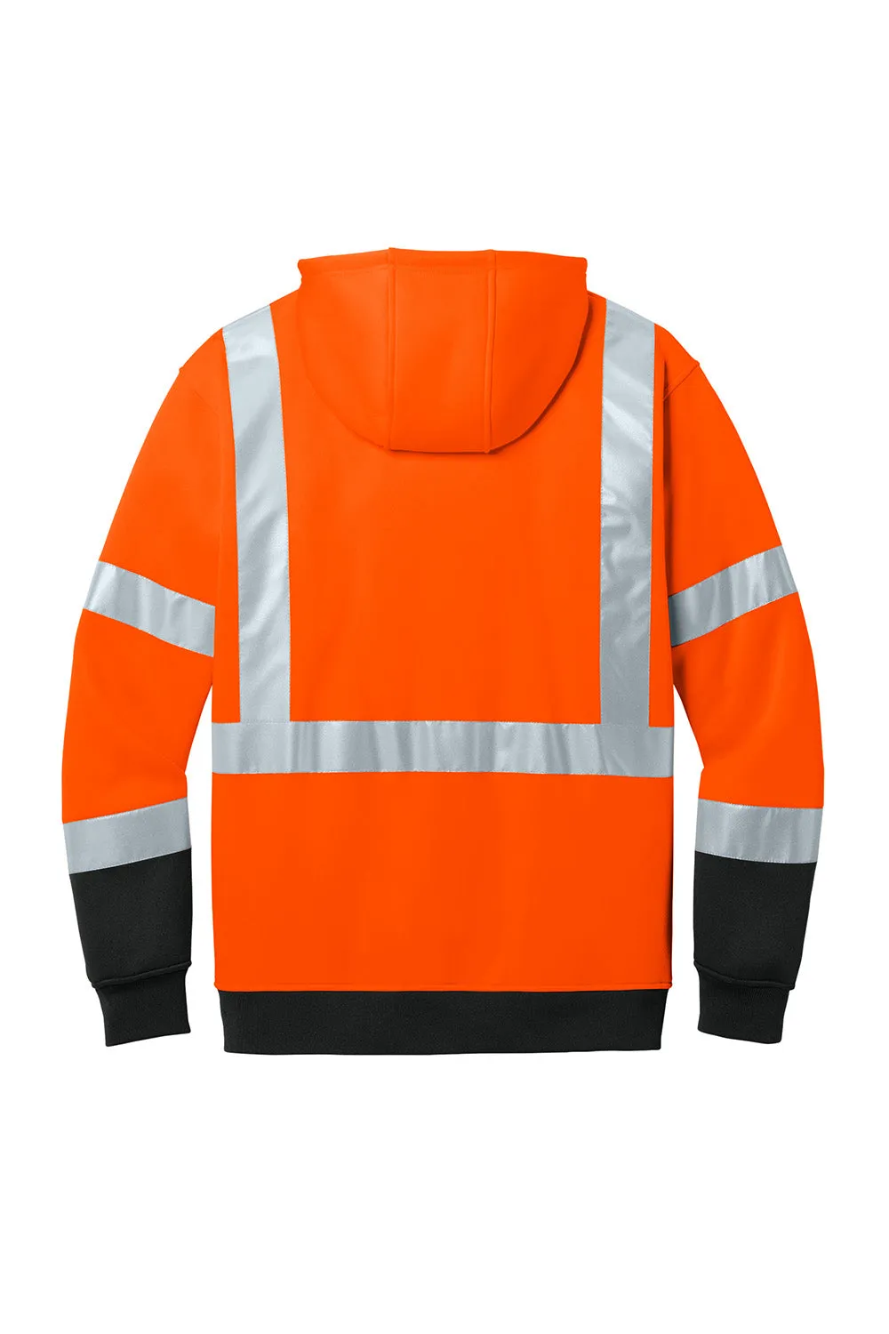 CornerStone Mens ANSI 107 Class 3 Heavy Duty Fleece Hooded Sweatshirt Hoodie w/ Pouch Pocket - Safety Orange  Cheaper Clothing Cornerstone