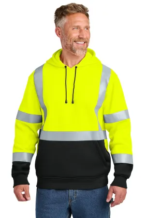 CornerStone Mens ANSI 107 Class 3 Heavy Duty Fleece Hooded Sweatshirt Hoodie w/ Pouch Pocket - Safety Yellow  Cheaper Clothing Cornerstone