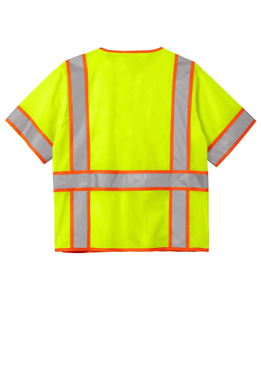 CornerStone Mens ANSI 107 Class 3 Surveyor Mesh Zipper Vest w/ Pocket - Safety Yellow  Cheaper Clothing Cornerstone
