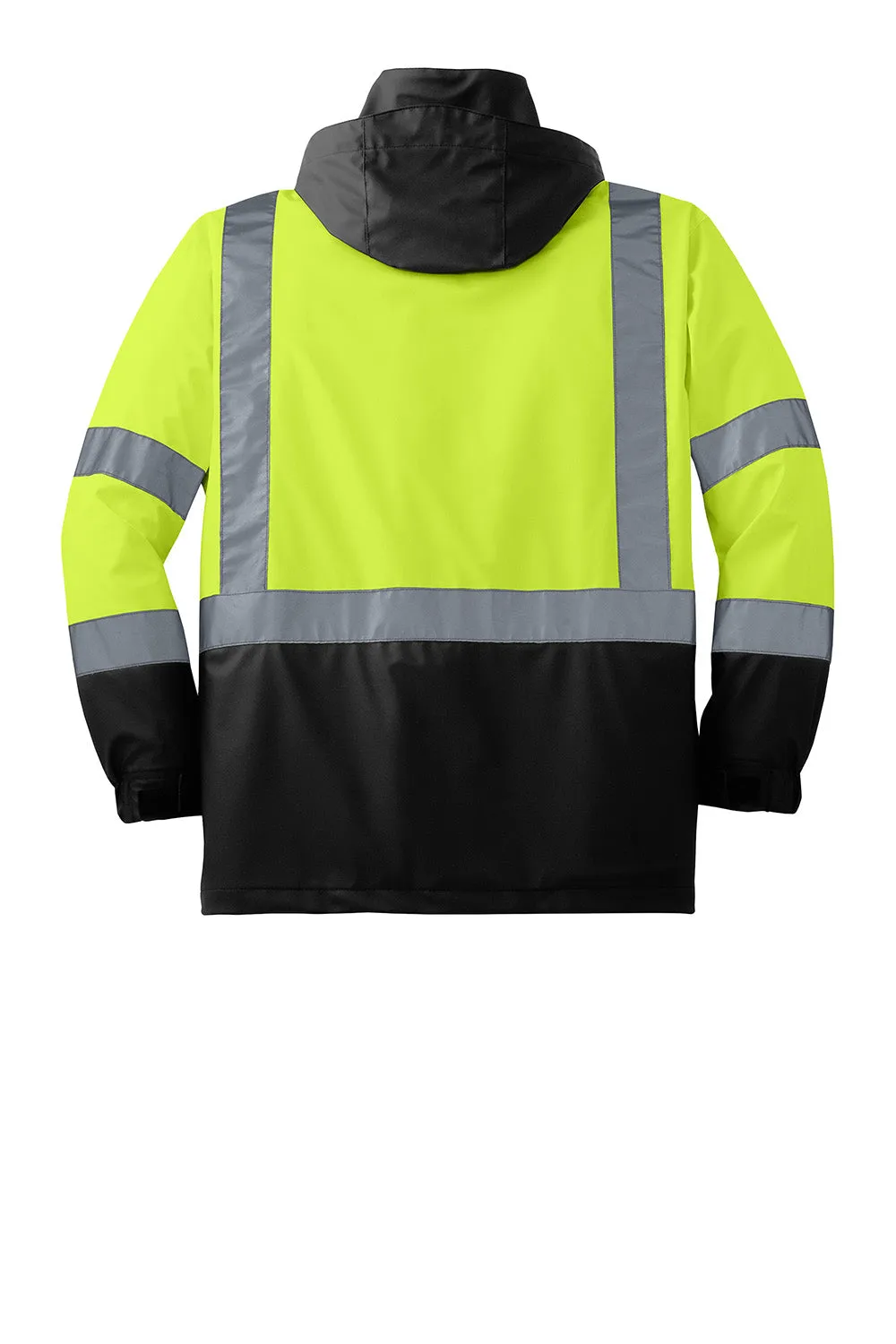CornerStone Mens ANSI 107 Class 3 Water Resistant Full Zip Hooded Jacket - Safety Yellow  Cheaper Clothing Cornerstone
