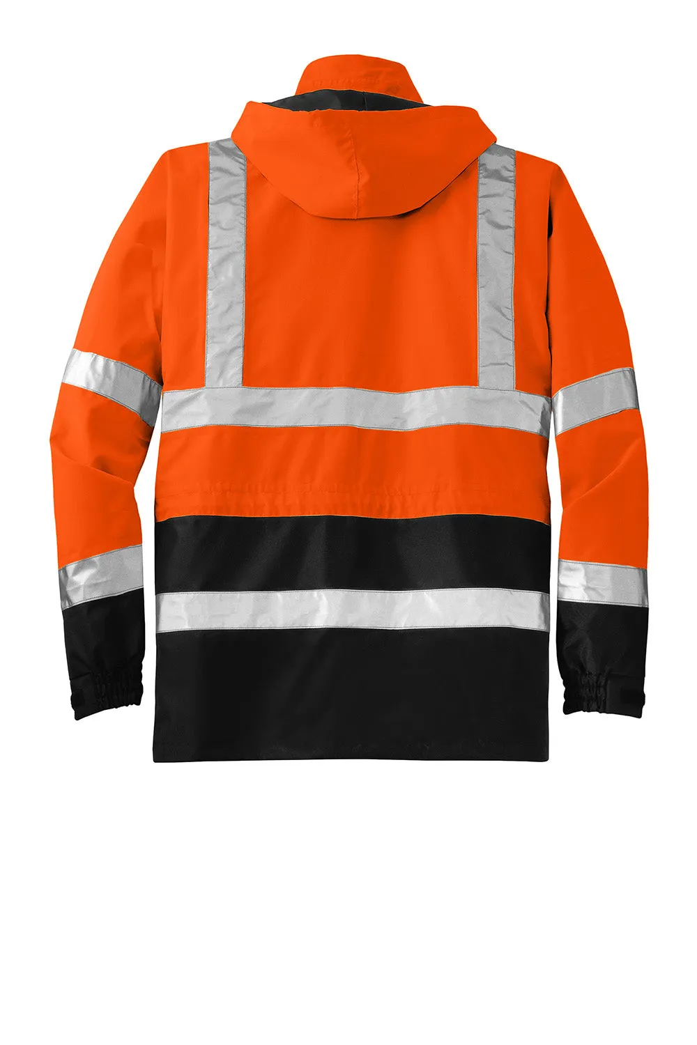 CornerStone Mens ANSI 107 Class 3 Waterproof Full Zip Hooded Jacket - Safety Orange  Cheaper Clothing Cornerstone