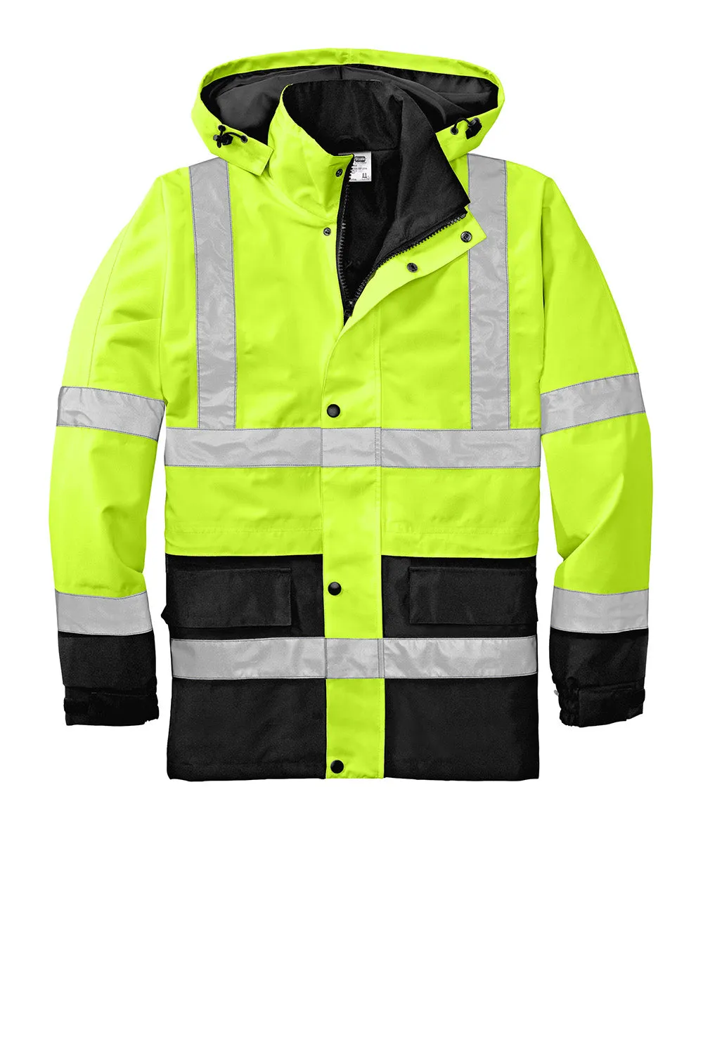 CornerStone Mens ANSI 107 Class 3 Waterproof Full Zip Hooded Jacket - Safety Yellow  Cheaper Clothing Cornerstone