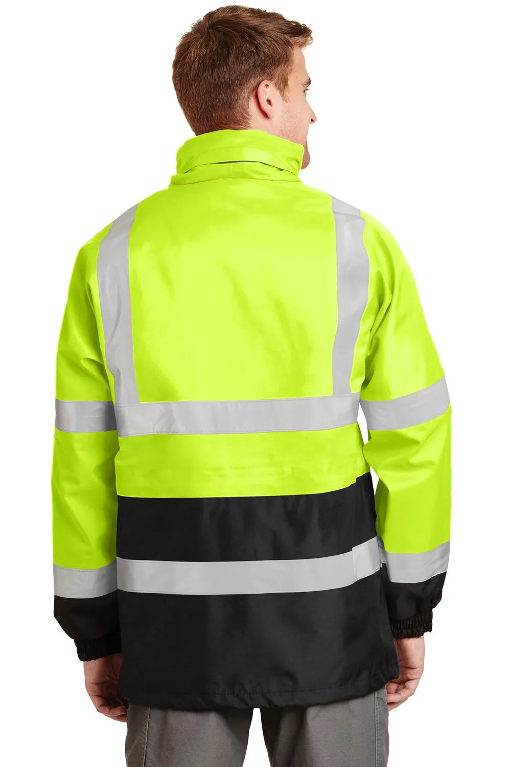 CornerStone Mens ANSI 107 Class 3 Waterproof Full Zip Hooded Jacket - Safety Yellow  Cheaper Clothing Cornerstone