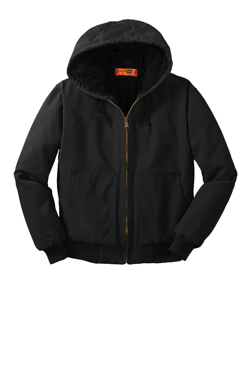 CornerStone Mens Duck Cloth Full Zip Hooded Jacket - Black  Cheaper Clothing Cornerstone