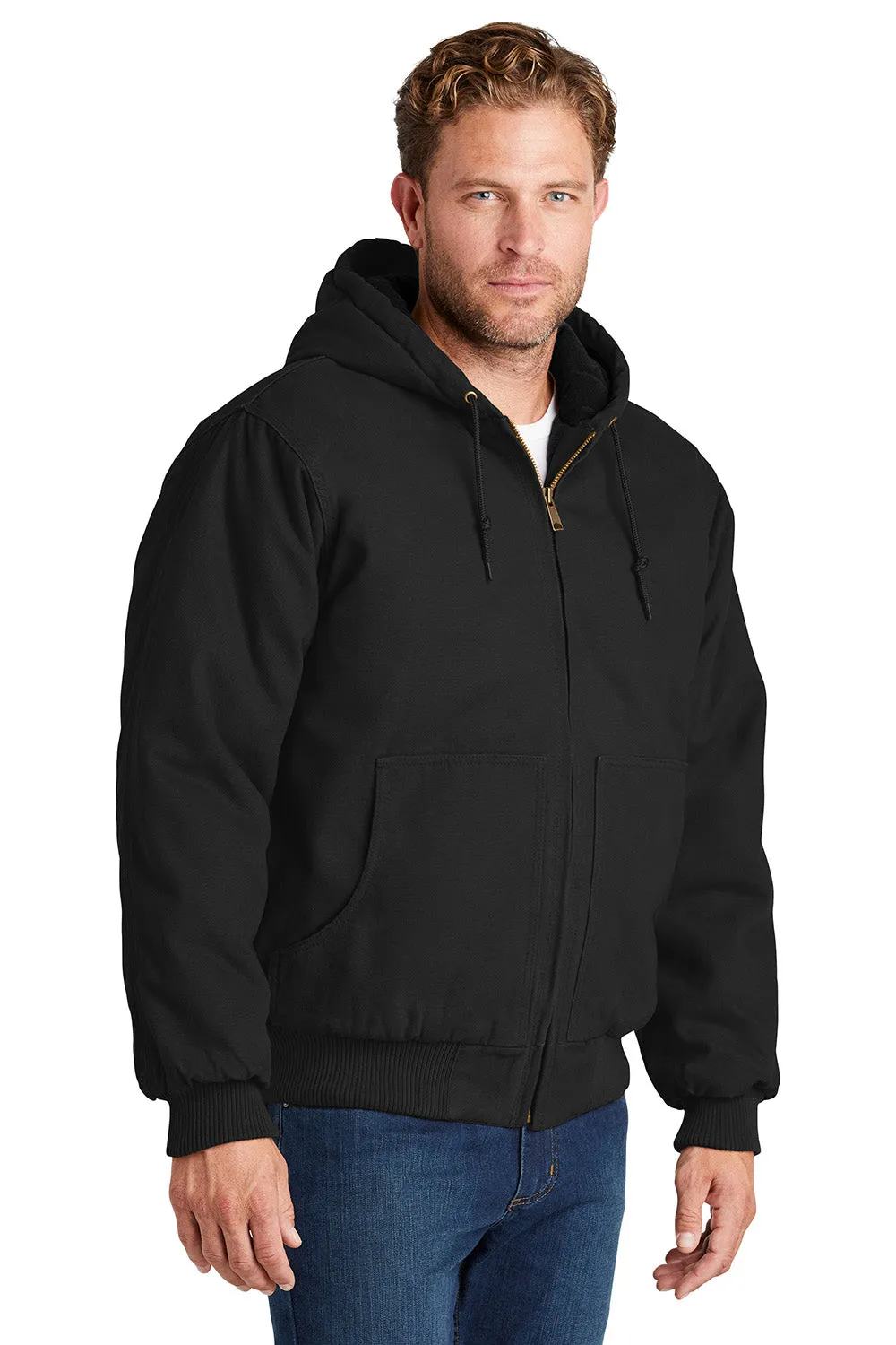 CornerStone Mens Duck Cloth Full Zip Hooded Jacket - Black  Cheaper Clothing Cornerstone