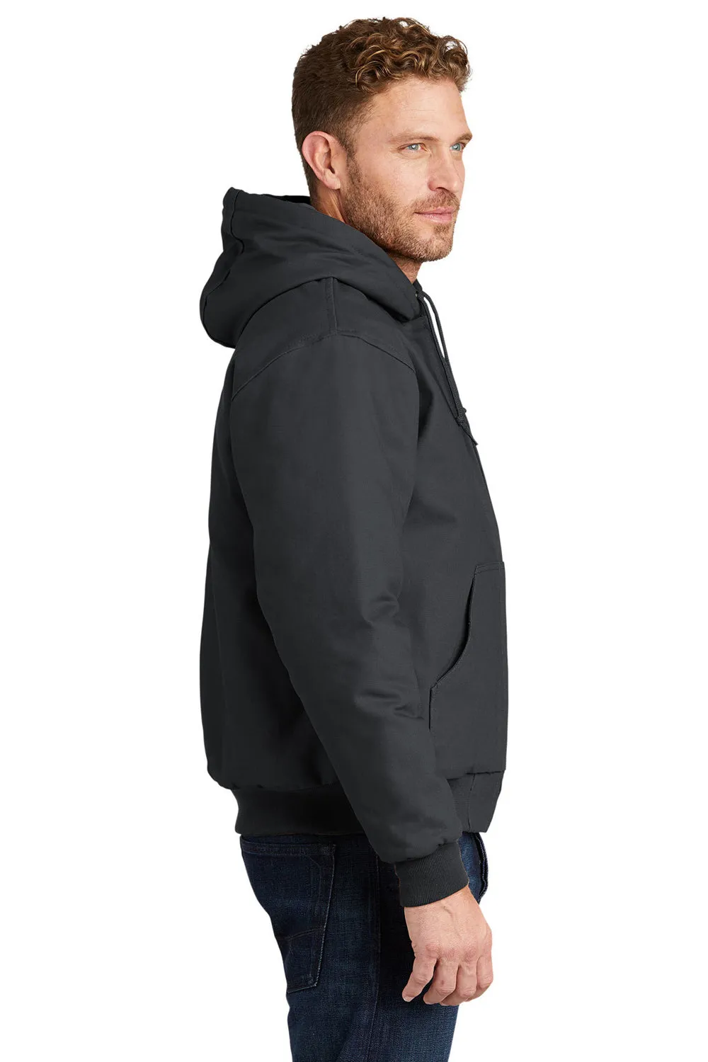 CornerStone Mens Duck Cloth Full Zip Hooded Jacket - Charcoal Grey  Cheaper Clothing Cornerstone