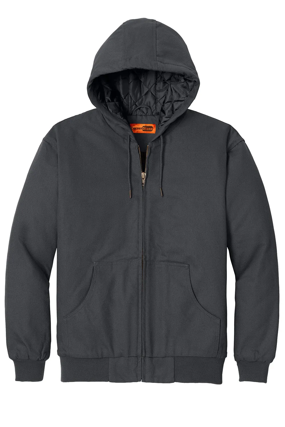 CornerStone Mens Duck Cloth Full Zip Hooded Jacket - Charcoal Grey  Cheaper Clothing Cornerstone