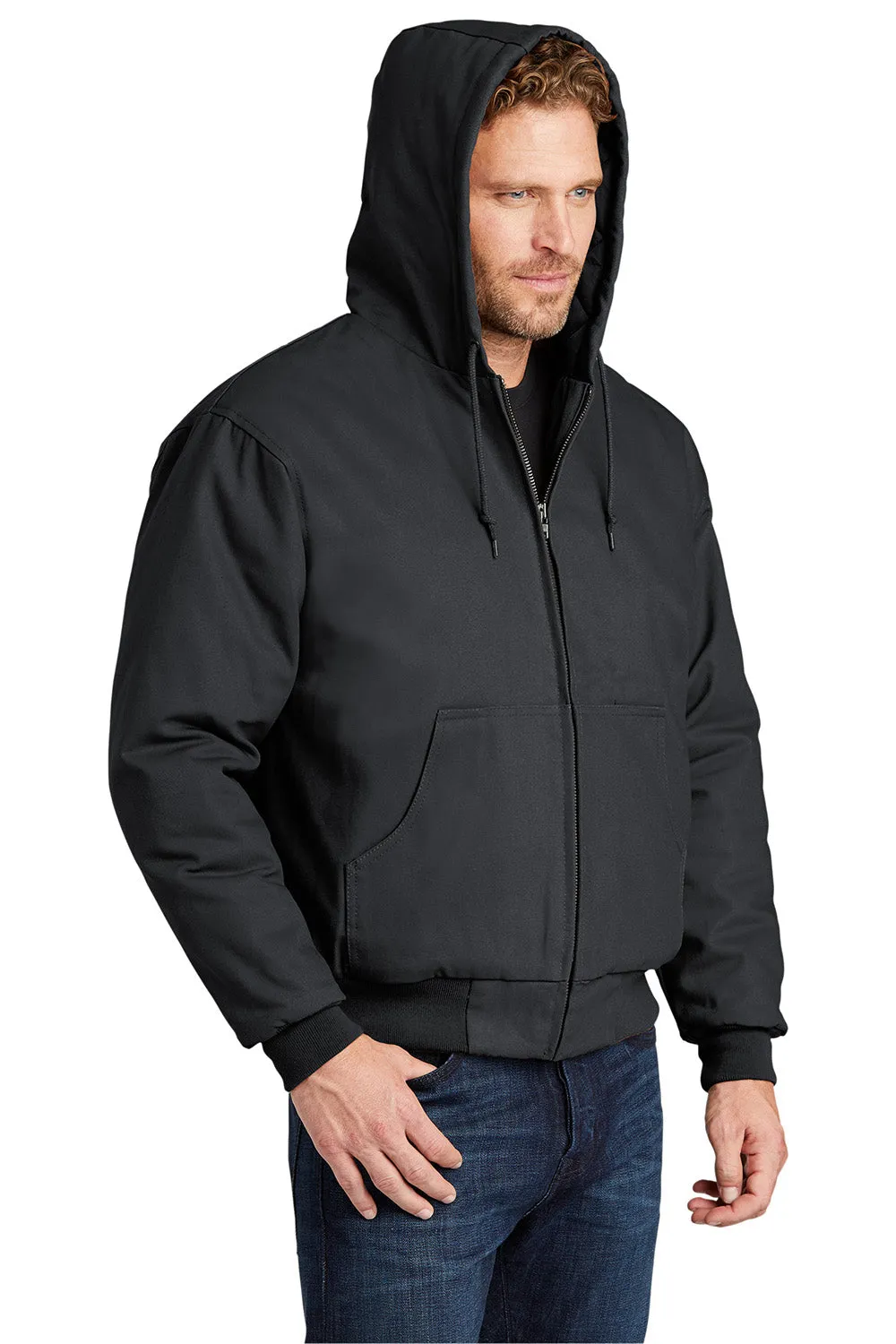 CornerStone Mens Duck Cloth Full Zip Hooded Jacket - Charcoal Grey  Cheaper Clothing Cornerstone