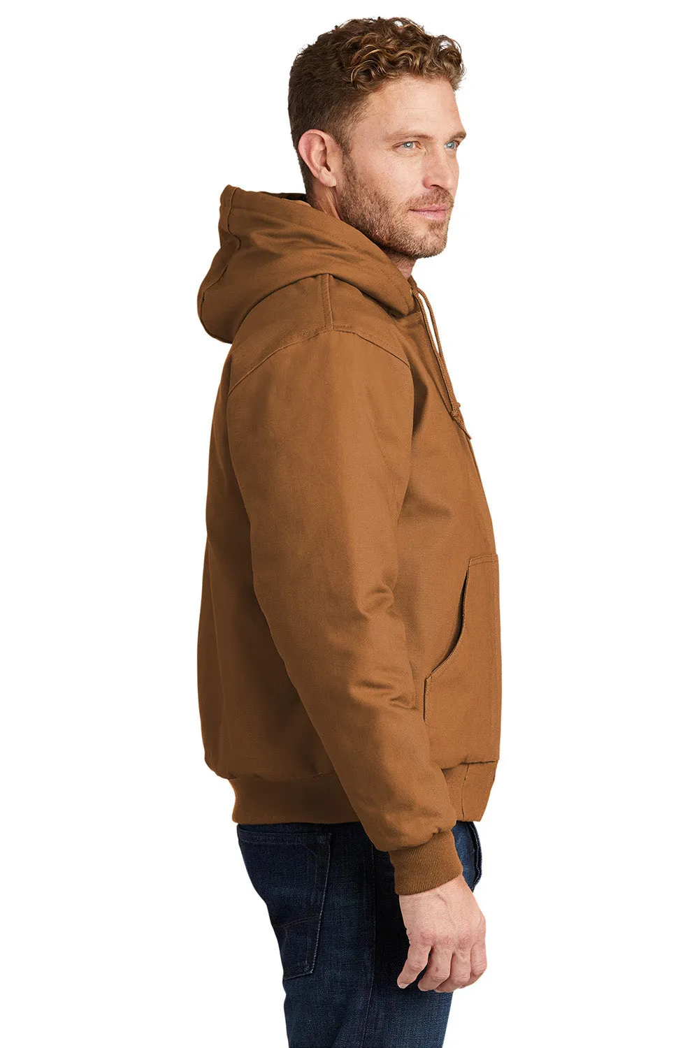 CornerStone Mens Duck Cloth Full Zip Hooded Jacket - Duck Brown  Cheaper Clothing Cornerstone
