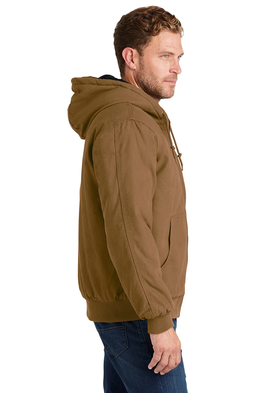 CornerStone Mens Duck Cloth Full Zip Hooded Jacket - Duck Brown  Cheaper Clothing Cornerstone
