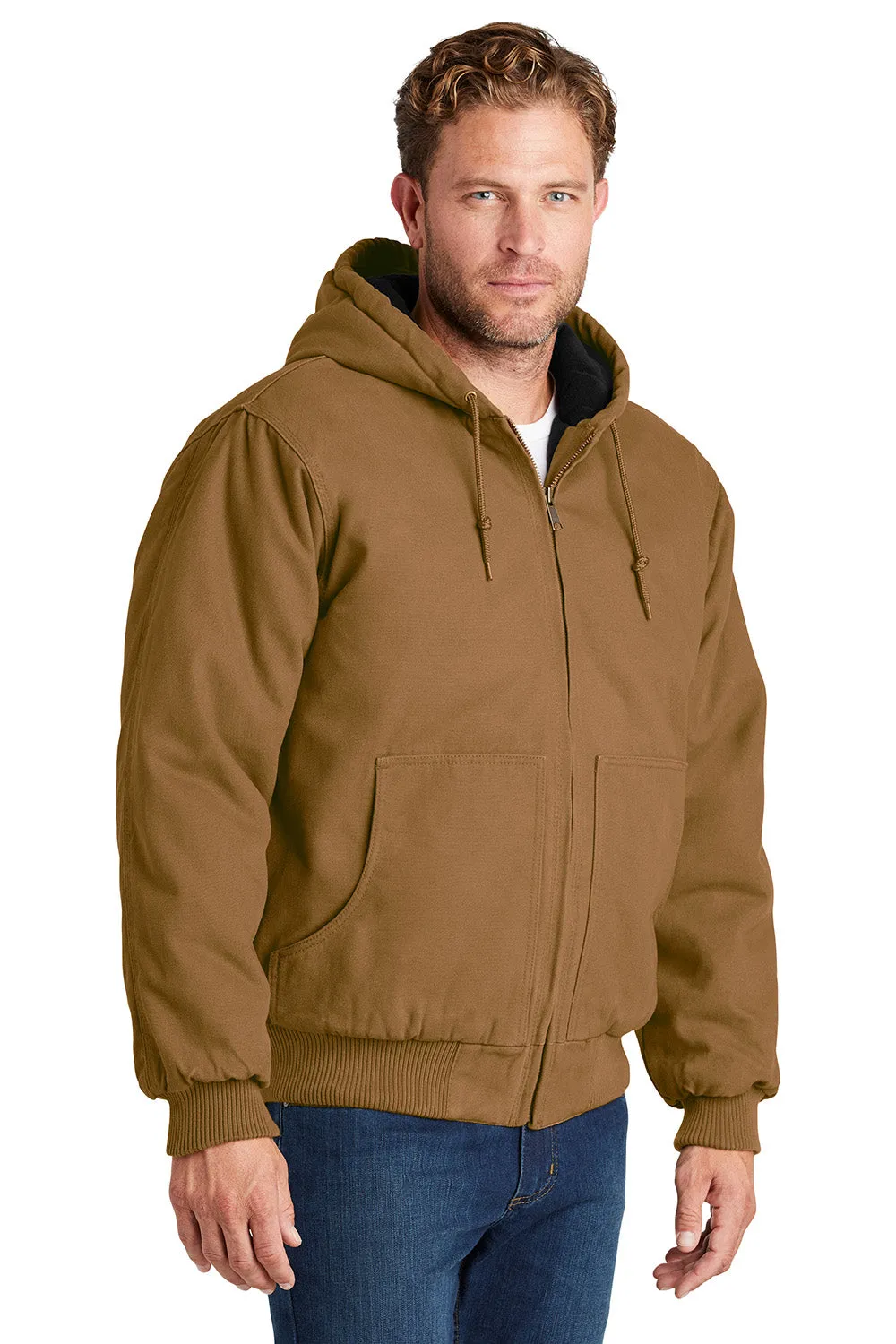 CornerStone Mens Duck Cloth Full Zip Hooded Jacket - Duck Brown  Cheaper Clothing Cornerstone