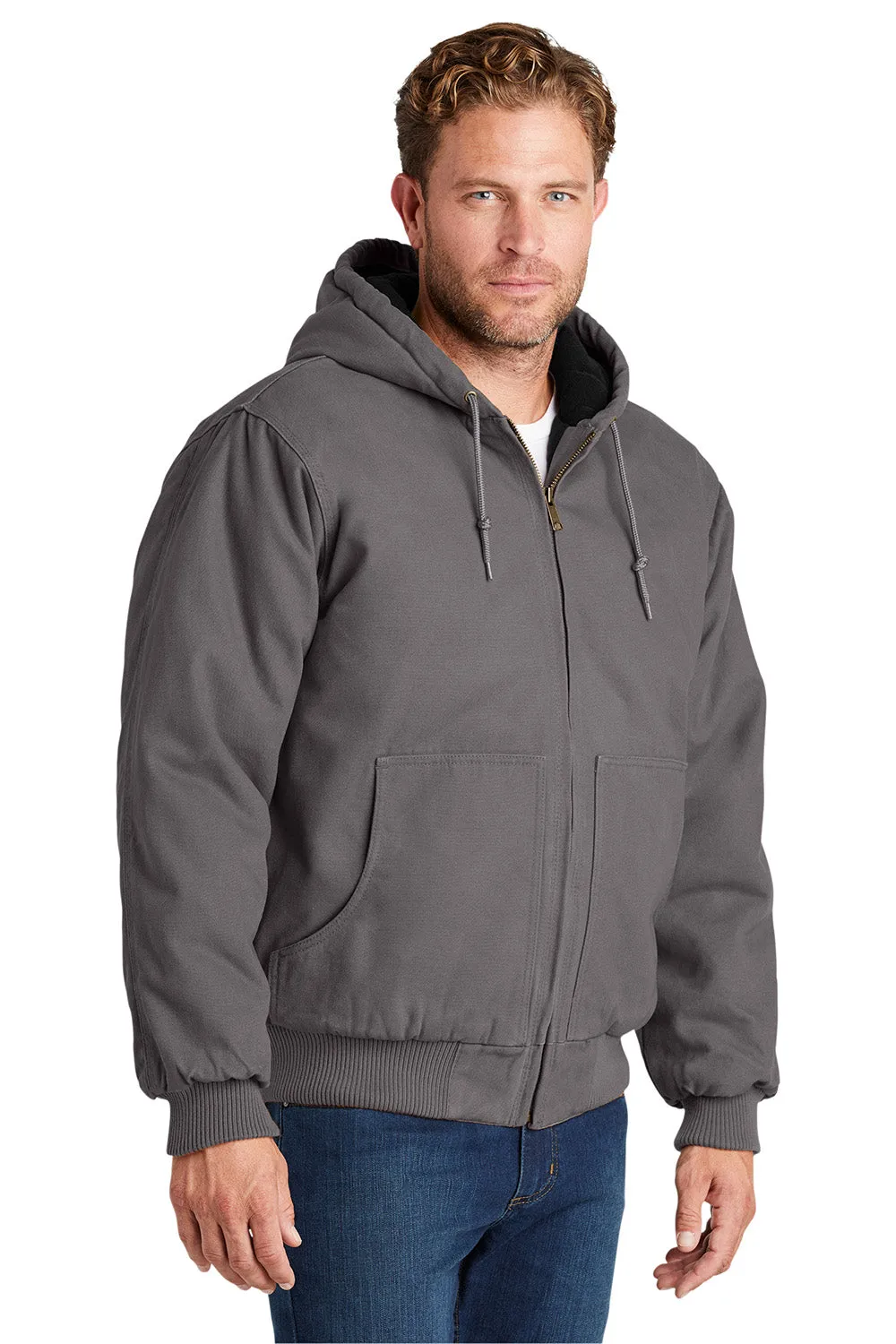CornerStone Mens Duck Cloth Full Zip Hooded Jacket - Metal Grey  Cheaper Clothing Cornerstone