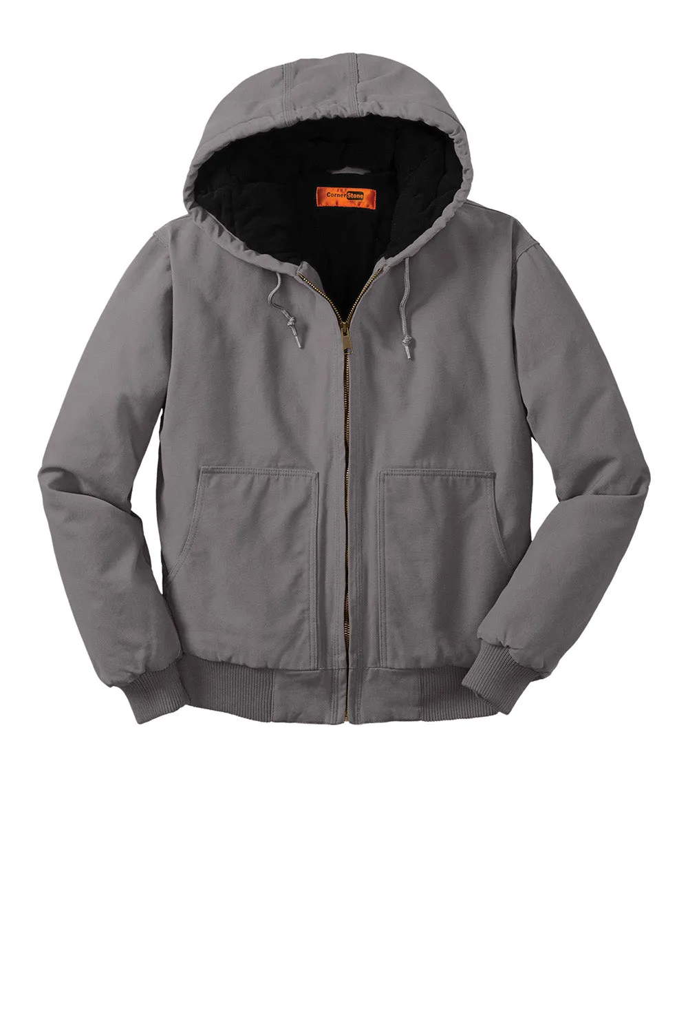 CornerStone Mens Duck Cloth Full Zip Hooded Jacket - Metal Grey  Cheaper Clothing Cornerstone