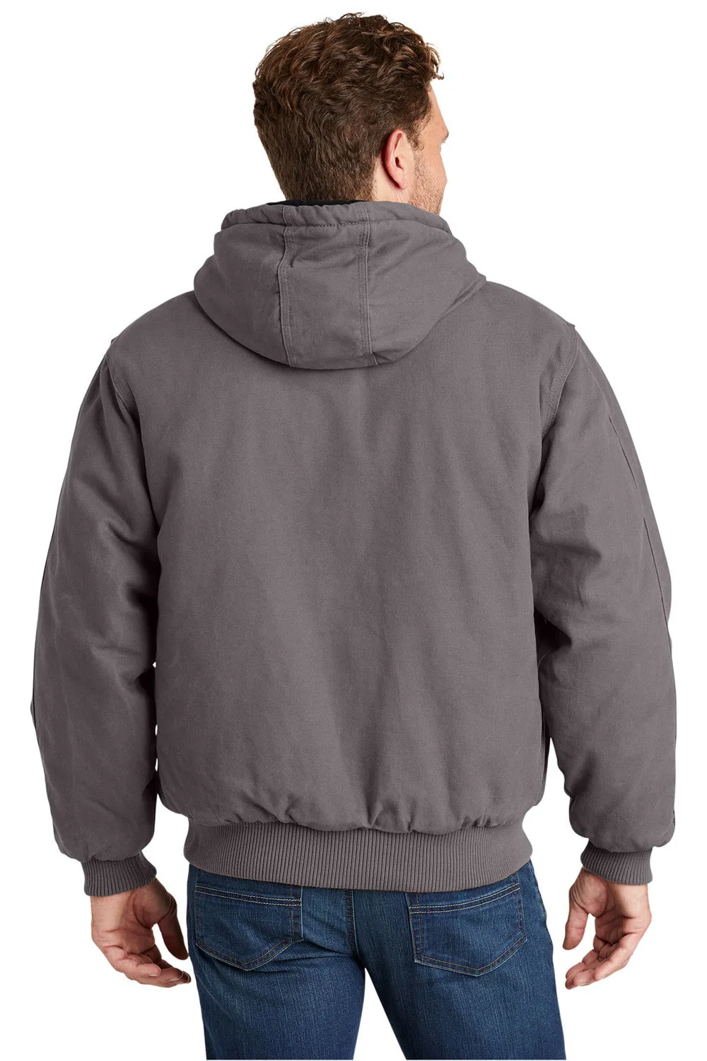 CornerStone Mens Duck Cloth Full Zip Hooded Jacket - Metal Grey  Cheaper Clothing Cornerstone