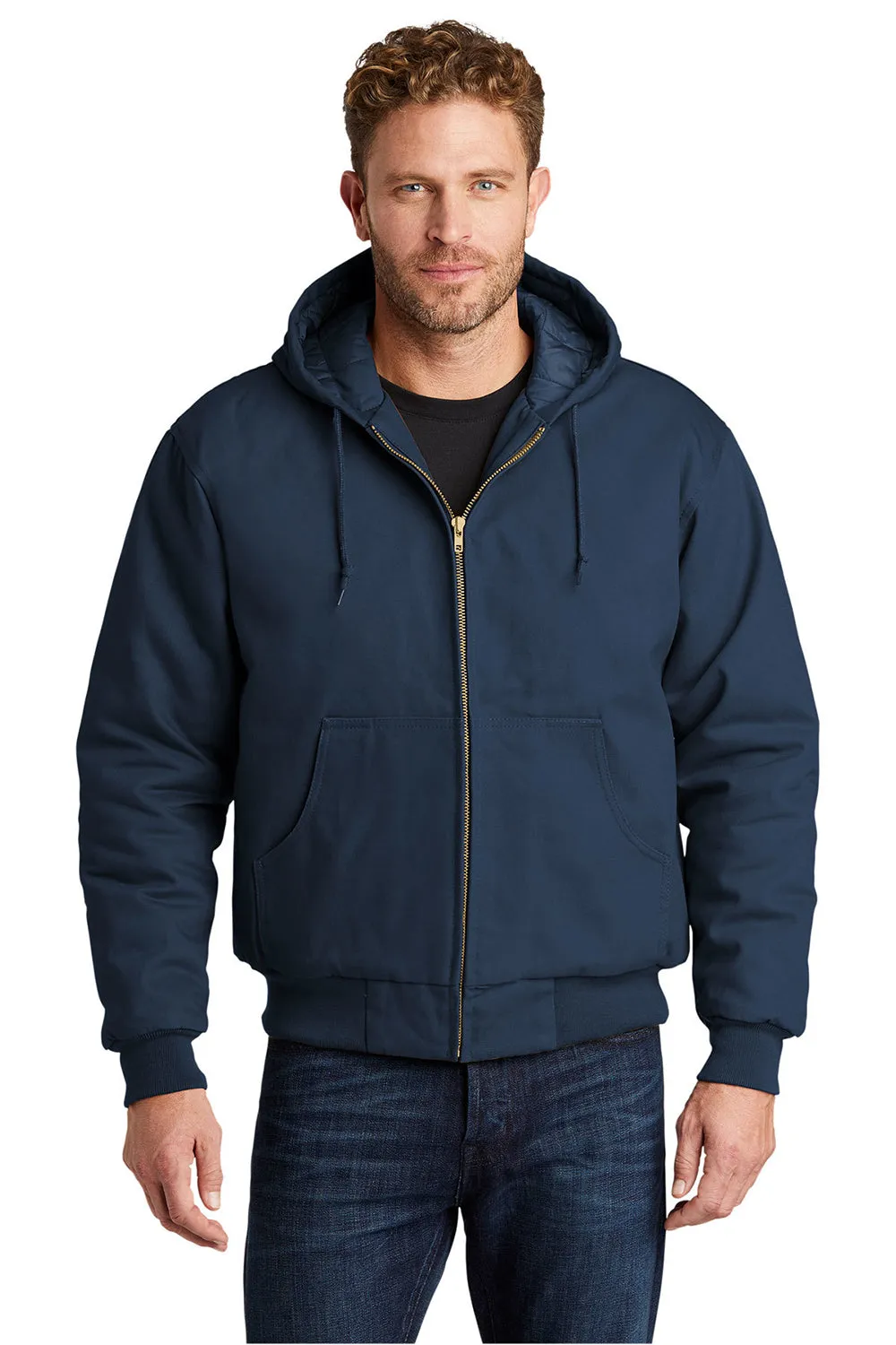 CornerStone Mens Duck Cloth Full Zip Hooded Jacket - Navy Blue  Cheaper Clothing Cornerstone