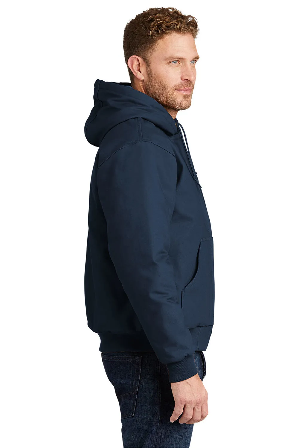 CornerStone Mens Duck Cloth Full Zip Hooded Jacket - Navy Blue  Cheaper Clothing Cornerstone
