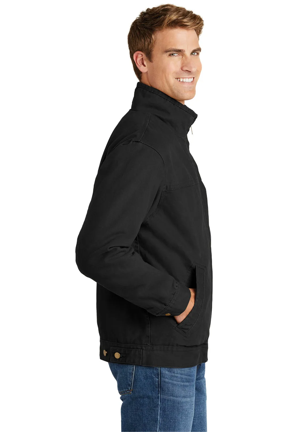 CornerStone Mens Duck Cloth Full Zip Jacket - Black  Cheaper Clothing Cornerstone