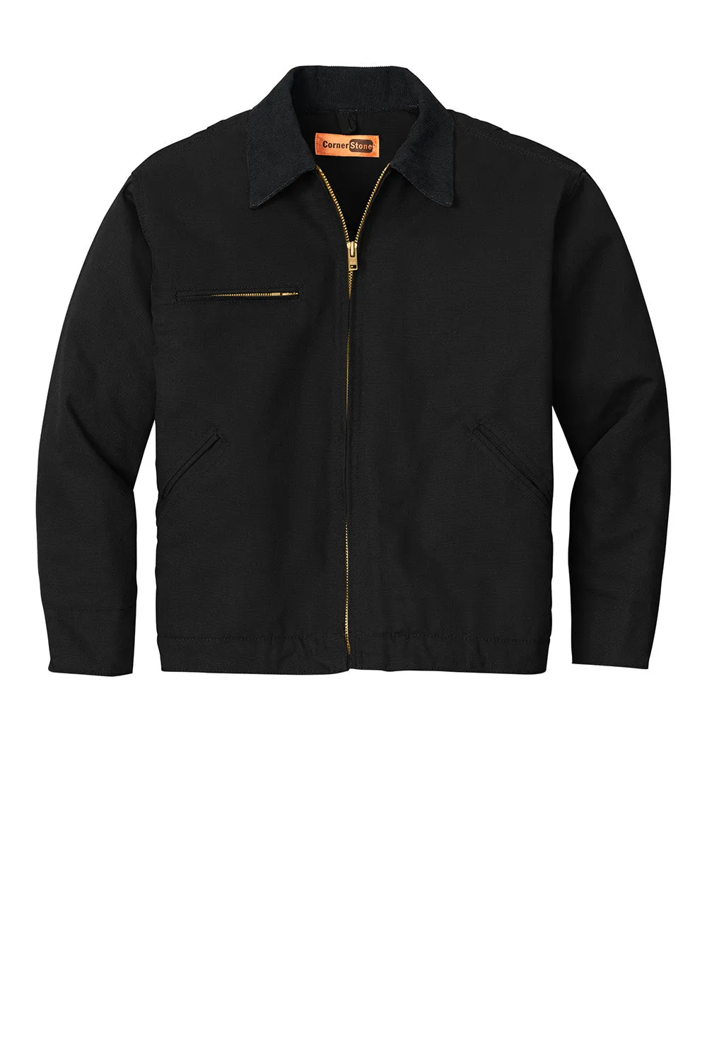 CornerStone Mens Duck Cloth Full Zip Jacket - Black  Cheaper Clothing Cornerstone