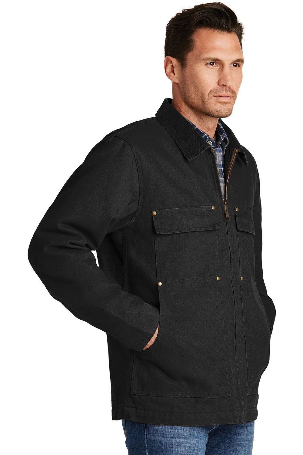CornerStone Mens Duck Cloth Full Zip Jacket - Black - Closeout  Cheaper Clothing Cornerstone