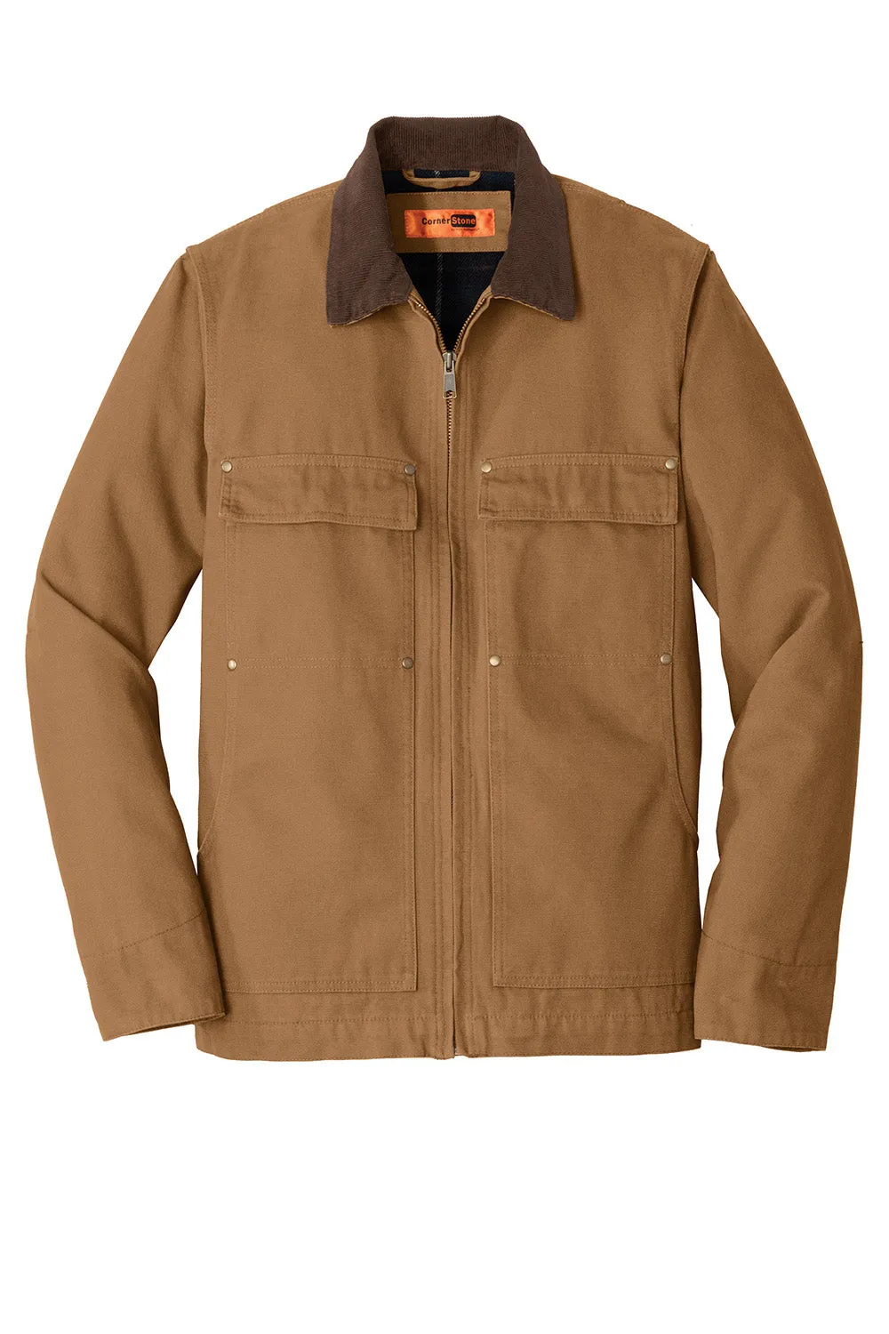 CornerStone Mens Duck Cloth Full Zip Jacket - Duck Brown - Closeout  Cheaper Clothing Cornerstone