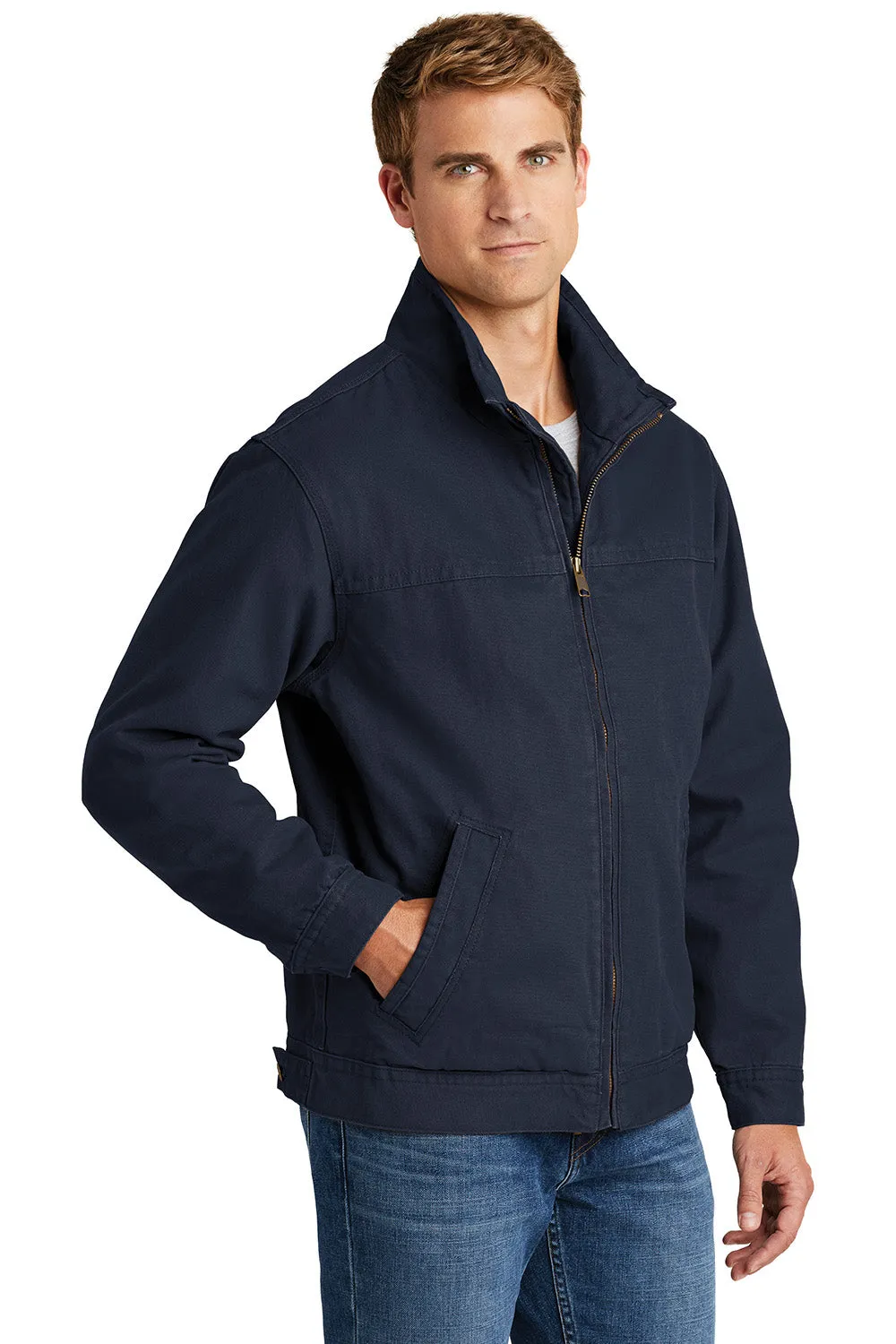 CornerStone Mens Duck Cloth Full Zip Jacket - Navy Blue  Cheaper Clothing Cornerstone