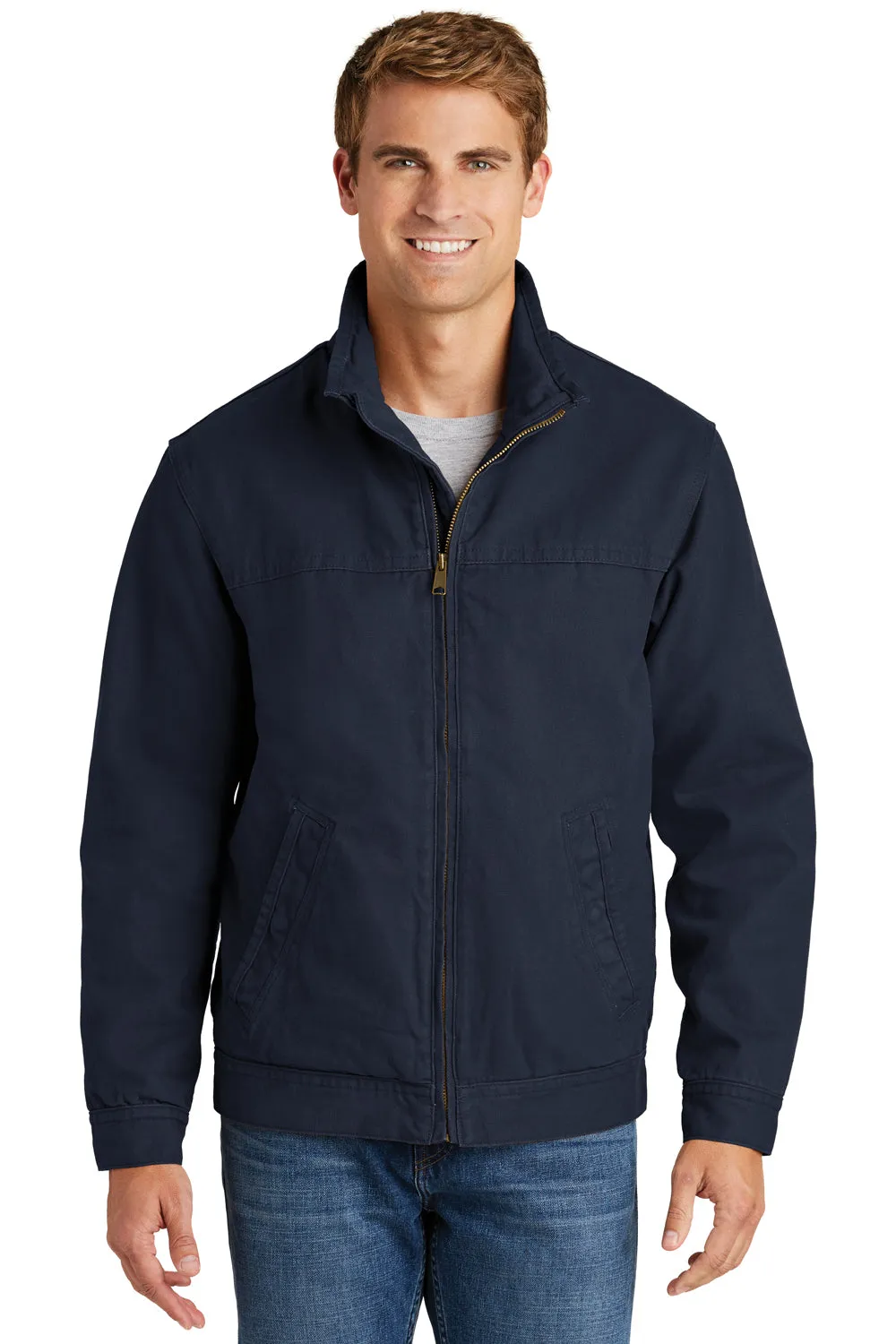 CornerStone Mens Duck Cloth Full Zip Jacket - Navy Blue  Cheaper Clothing Cornerstone
