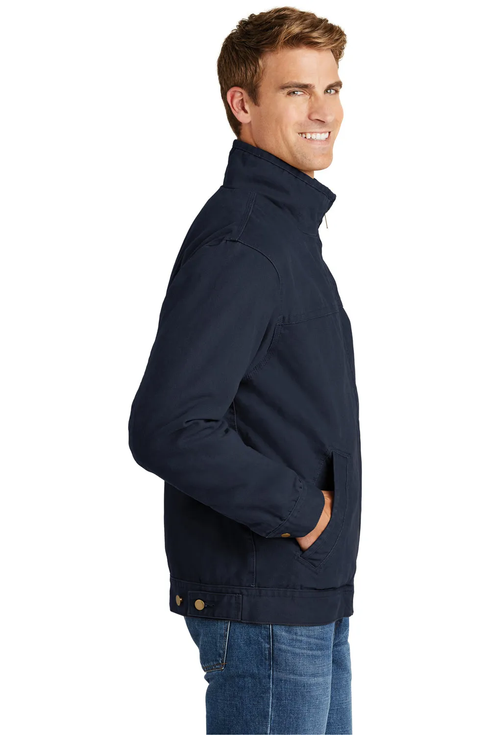 CornerStone Mens Duck Cloth Full Zip Jacket - Navy Blue  Cheaper Clothing Cornerstone