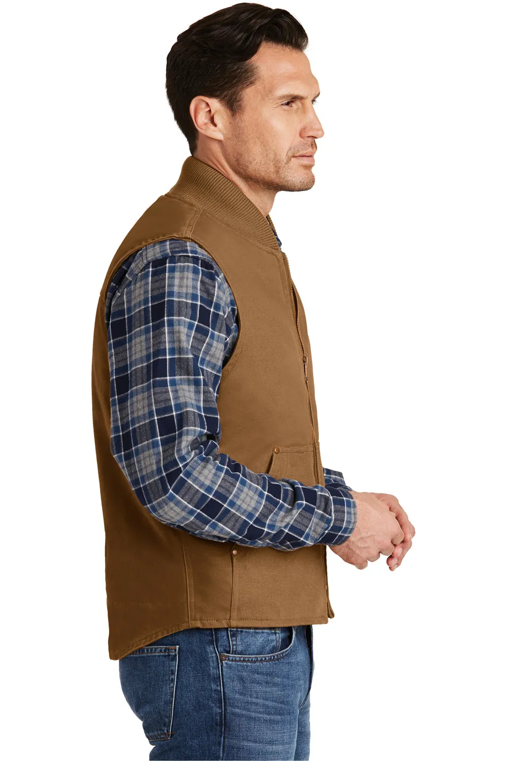 CornerStone Mens Duck Cloth Full Zip Vest - Duck Brown  Cheaper Clothing Cornerstone