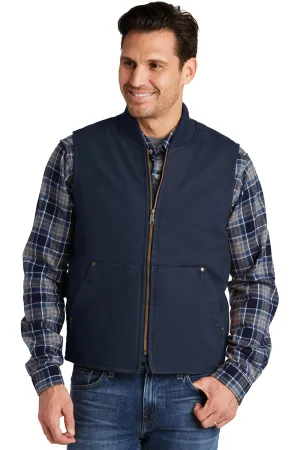 CornerStone Mens Duck Cloth Full Zip Vest - Navy Blue  Cheaper Clothing Cornerstone