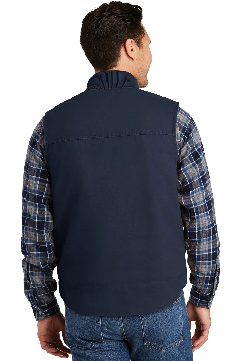 CornerStone Mens Duck Cloth Full Zip Vest - Navy Blue  Cheaper Clothing Cornerstone
