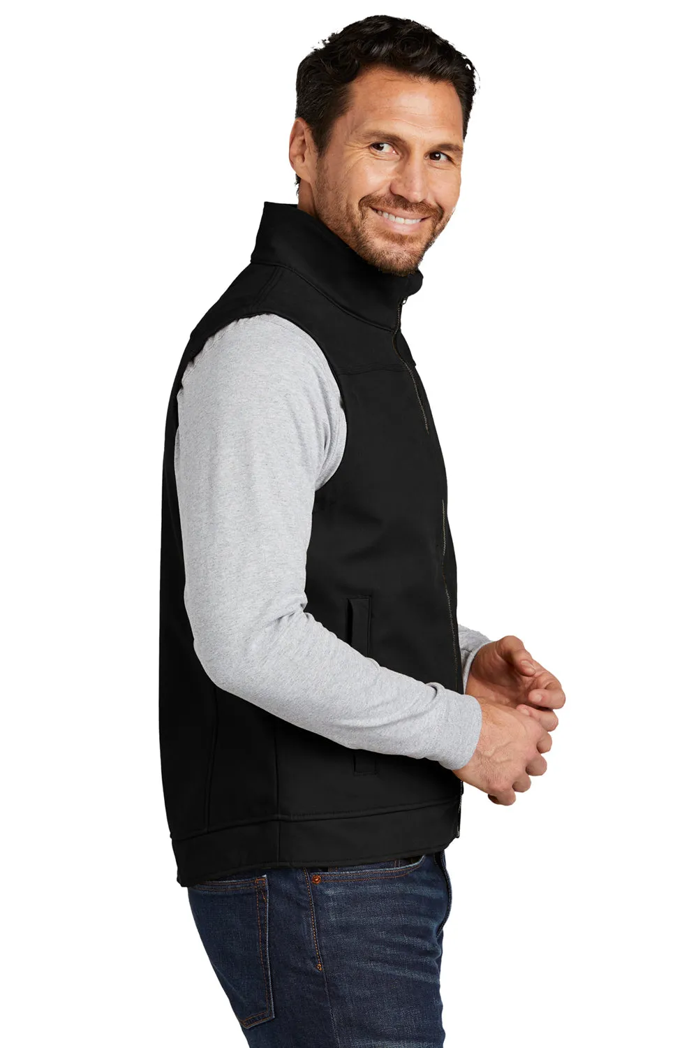 CornerStone Mens Duck Cloth Water Resistant Full Zip Vest - Black  Cheaper Clothing Cornerstone