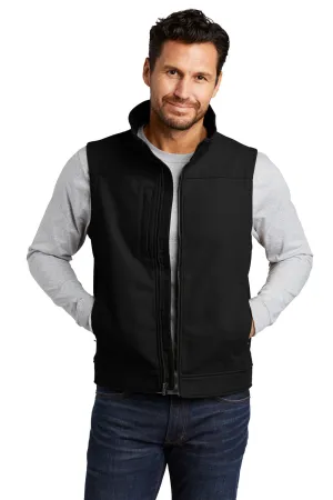 CornerStone Mens Duck Cloth Water Resistant Full Zip Vest - Black  Cheaper Clothing Cornerstone