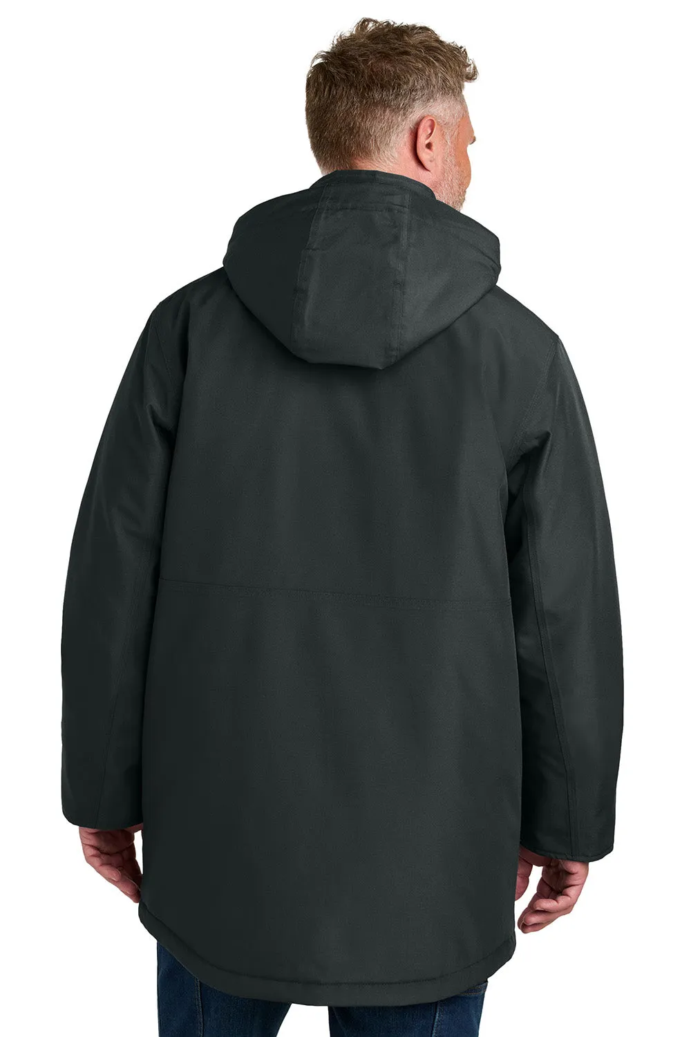 CornerStone Mens Elements Wind & Water Resistant Insulated Full Zip Hooded Parka - Black  Cheaper Clothing Cornerstone
