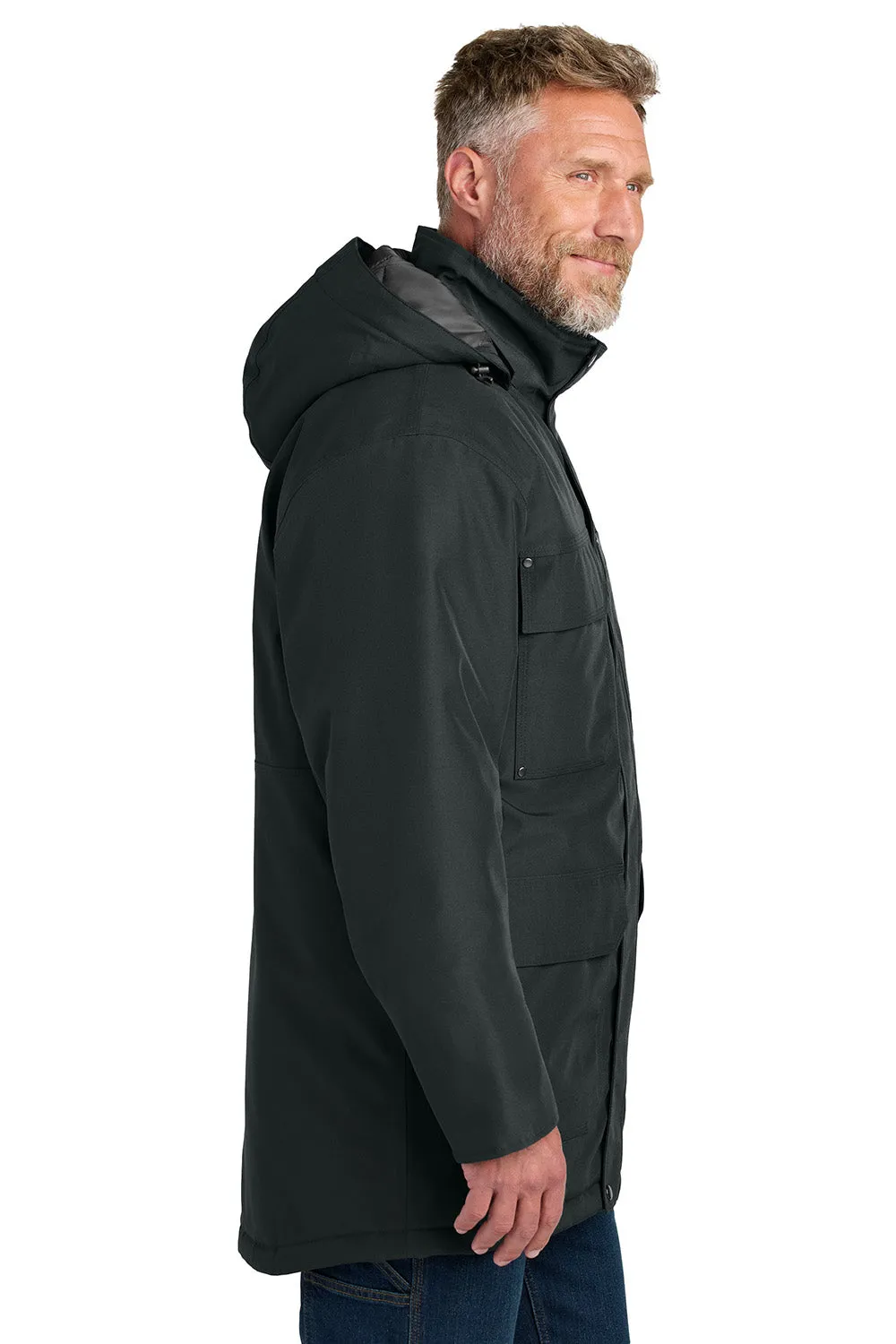 CornerStone Mens Elements Wind & Water Resistant Insulated Full Zip Hooded Parka - Black  Cheaper Clothing Cornerstone