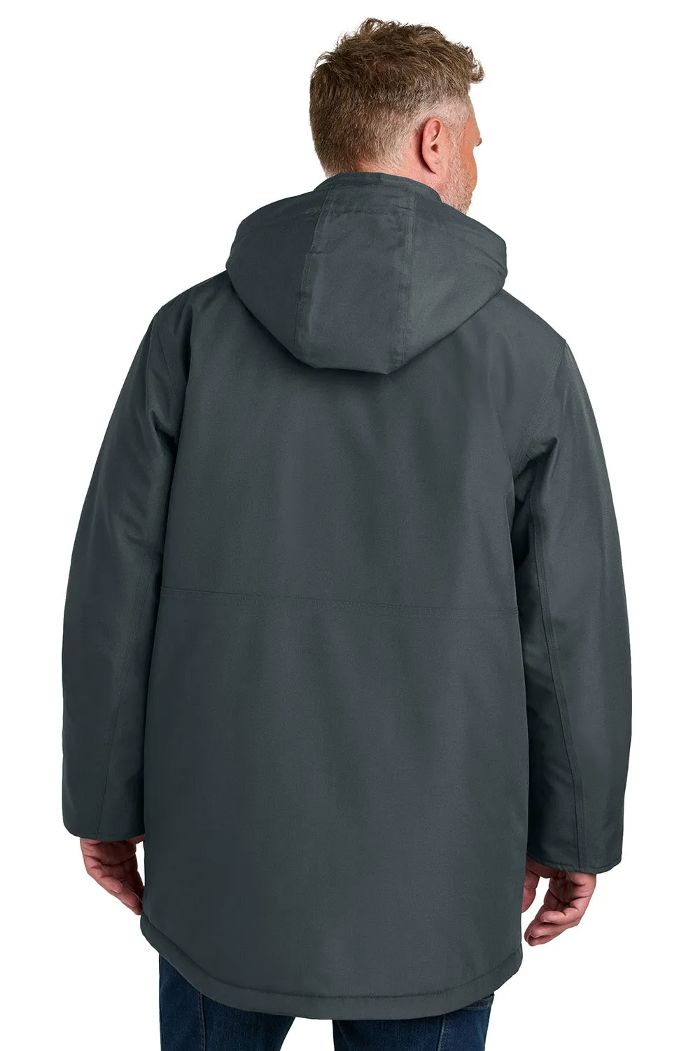CornerStone Mens Elements Wind & Water Resistant Insulated Full Zip Hooded Parka - Iron Grey  Cheaper Clothing Cornerstone