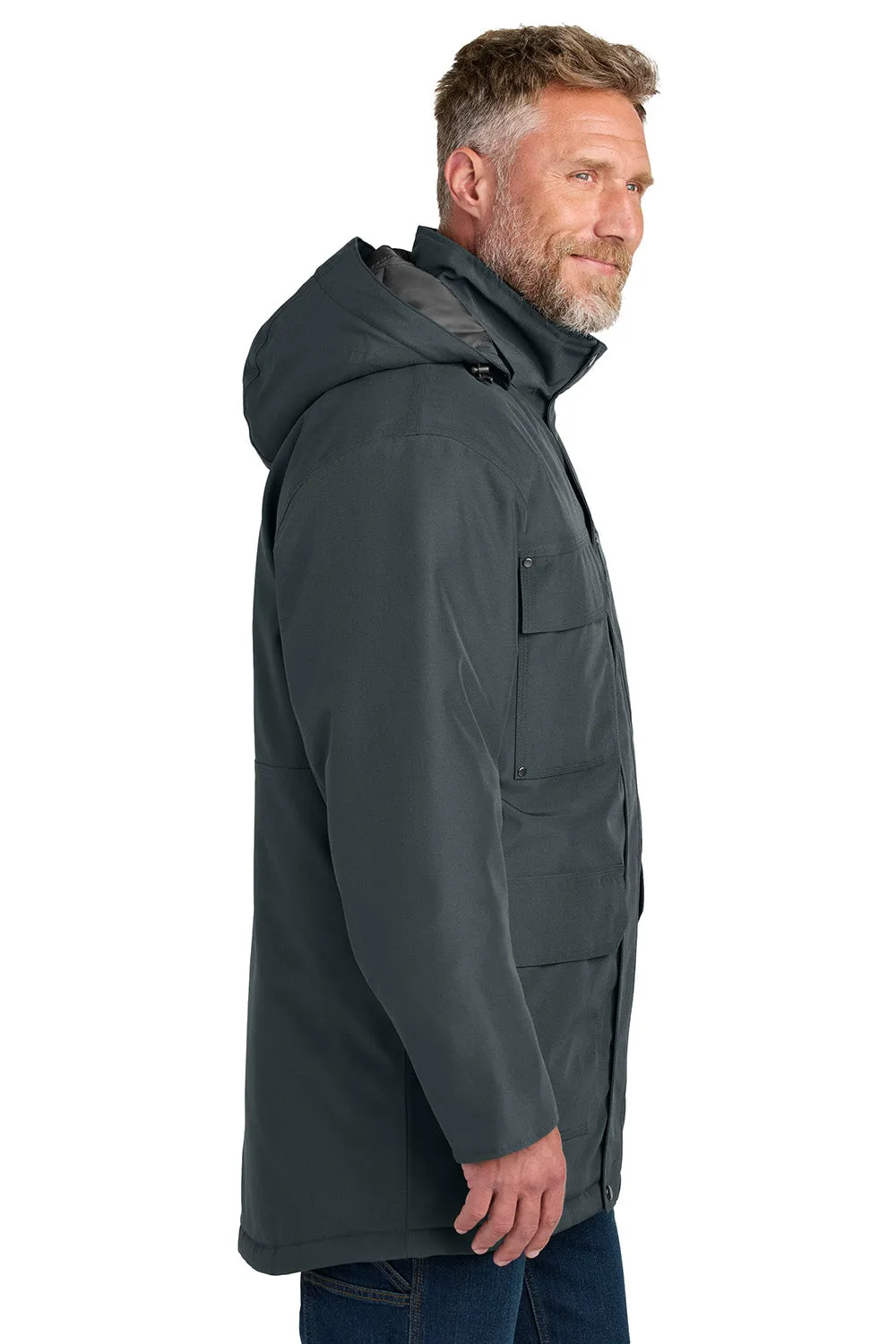 CornerStone Mens Elements Wind & Water Resistant Insulated Full Zip Hooded Parka - Iron Grey  Cheaper Clothing Cornerstone