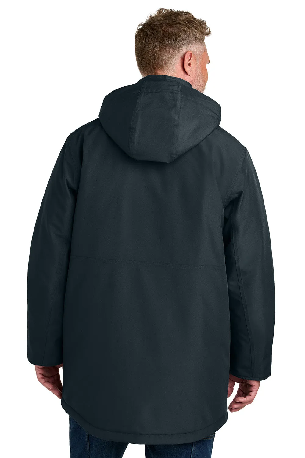CornerStone Mens Elements Wind & Water Resistant Insulated Full Zip Hooded Parka - Navy Blue  Cheaper Clothing Cornerstone