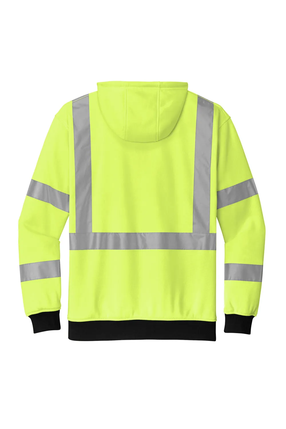 CornerStone Mens Enhanced Visibility Fleece Full Zip Hooded Sweatshirt Hoodie w/ Pockets - Safety Yellow  Cheaper Clothing Cornerstone