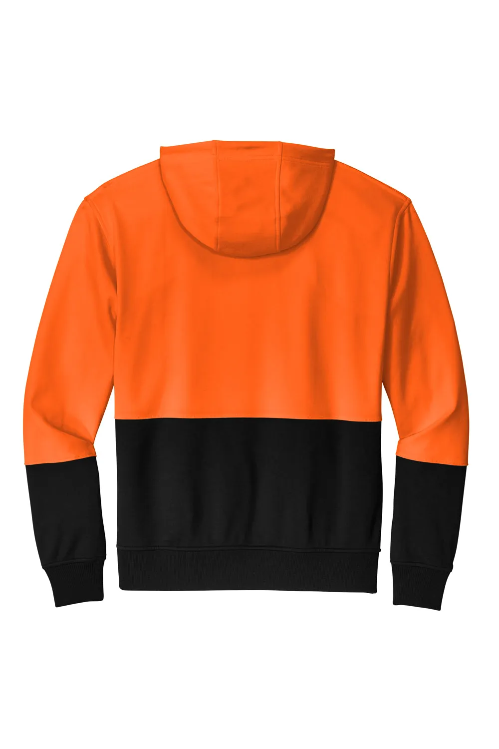 CornerStone Mens Enhanced Visibility Moisture Wicking Fleece Hooded Sweatshirt Hoodie w/ Pouch Pocket - Safety Orange  Cheaper Clothing Cornerstone