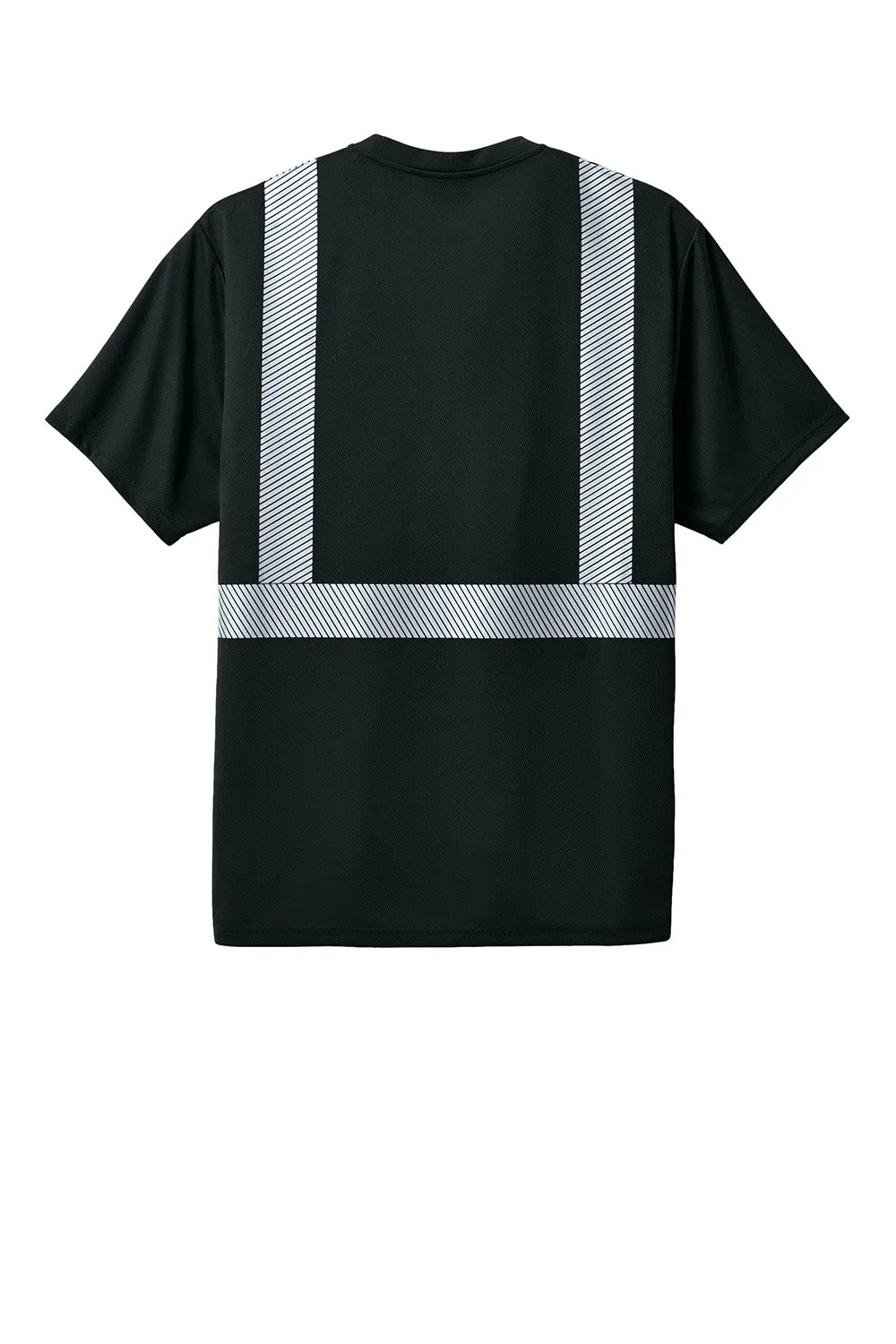 CornerStone Mens Enhanced Visibility Moisture Wicking Short Sleeve Crewneck T-Shirt w/ Pocket - Black  Cheaper Clothing Cornerstone